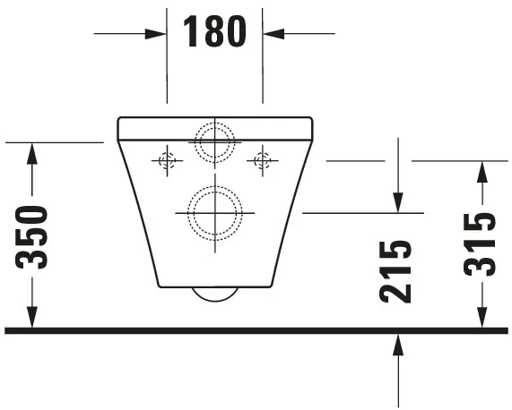 Wand-Tiefspül-WC „DuraStyle“ 37 × 34,5 × 54 cm, Befestigung verdeckt, mit Spülrand