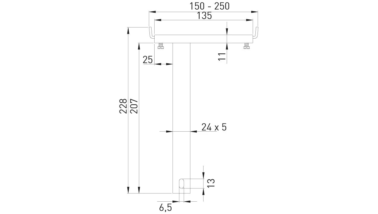 ASW HG-TEC Zubehör Heizung, Fensterbankträger Stahl-verzinkt für Standrohre 35 x 10 mm
