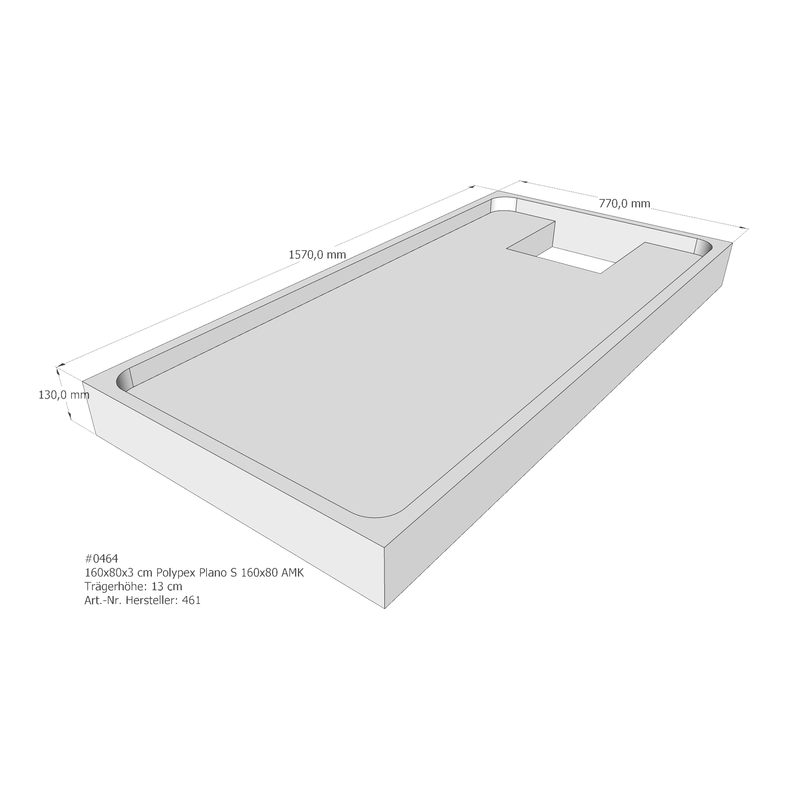 Duschwannenträger für Polypex Plano S 160x80 160 × 80 × 3 cm