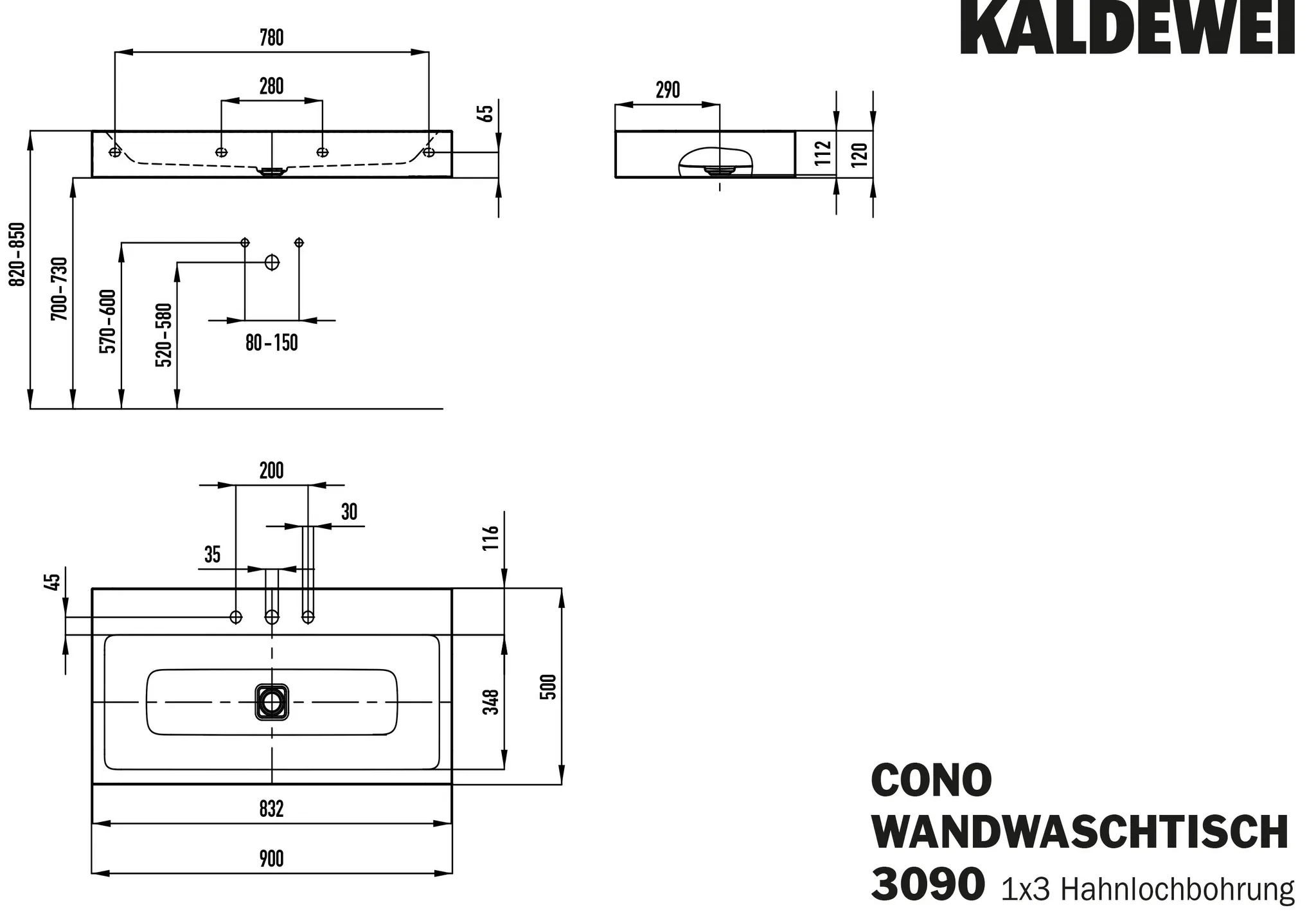 Doppelwaschtisch „Cono“ 90 × 50 cm, mittig, ohne Überlauf, mit Hahnlochbohrung in warm grey 10 mit Perl-Effekt Doppelwaschtisch „Cono“ 90 × 50 cm, mittig, ohne Überlauf, mit Hahnlochbohrung in warm grey 10 mit Perl-Effekt