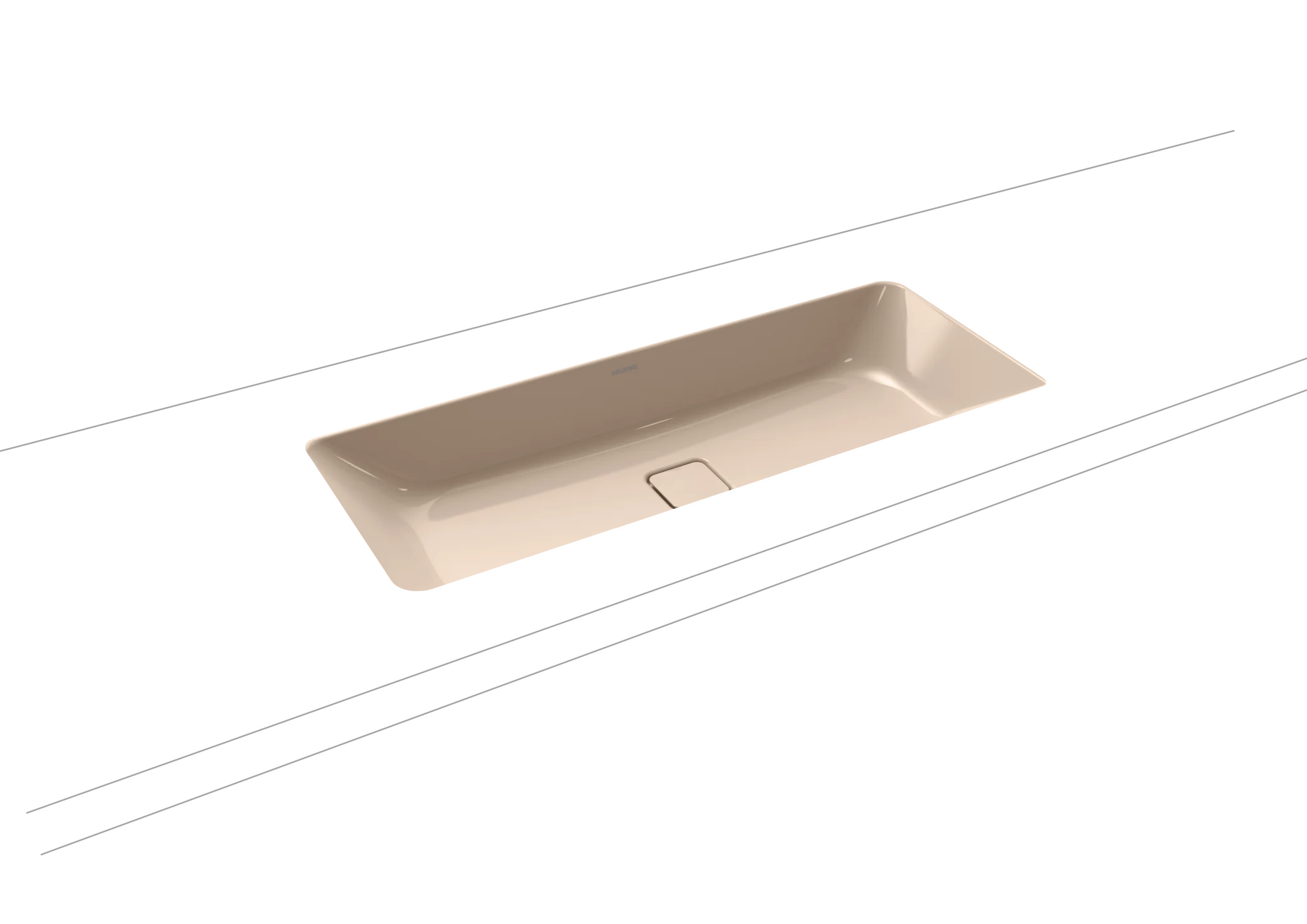 Unterbauwaschtisch „Cono“ 86,9 × 38,2 cm, ohne Überlauf, ohne Hahnlochbohrung in bahamabeige mit Perl-Effekt