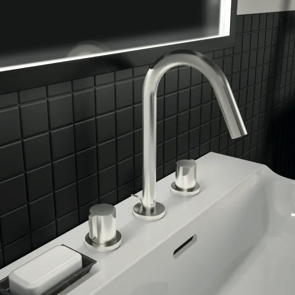 Ideal Standard Waschtischarmatur Joy, 3-Loch, Ausladung 127 mm, Farbe Silver Storm