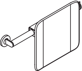 Rückenstütze, System 900, Anbindung Edst. PVD., Lehne Kst., schwarz, Achsmaß verstellbar 564-664 mm, T: 150 mm, einseitig Wandmontage mit Rosetten (rechts), einseitig Montage an SK-Griffen, Design (A) (links), in Farbe CK (messing glänzend)