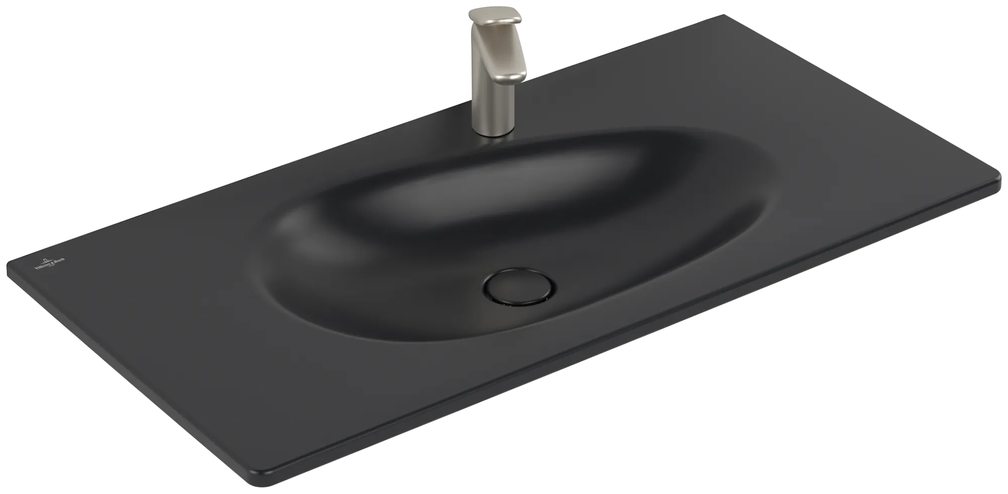 Villeroy & Boch Wandwaschtisch „Antao“ 1000 × 500 × 150 mm, für Becken mittig in Pure Black