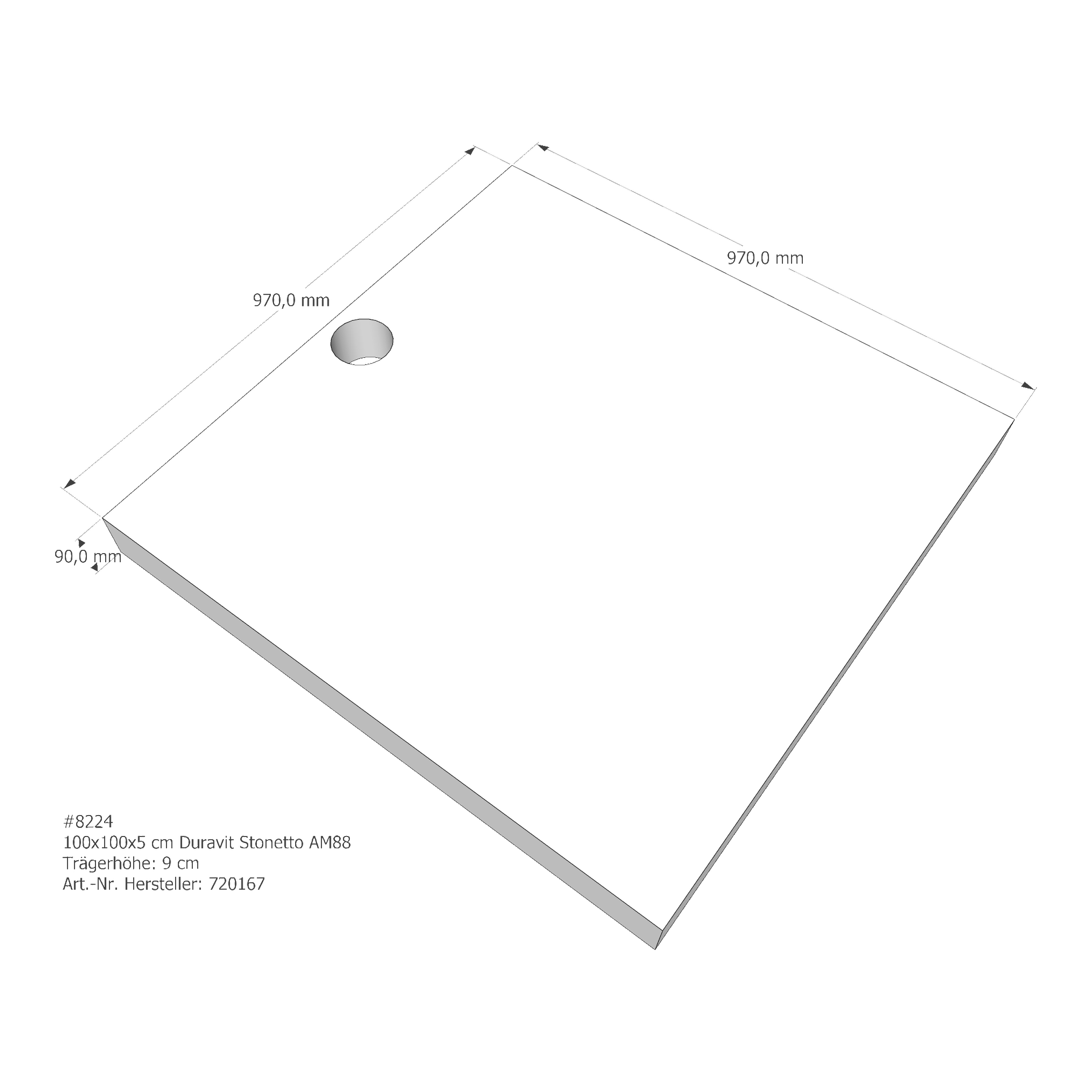 Duschwannenträger für Duravit Stonetto 100 × 100 × 5 cm Duschwannenträger für Duravit Stonetto 100 × 100 × 5 cm