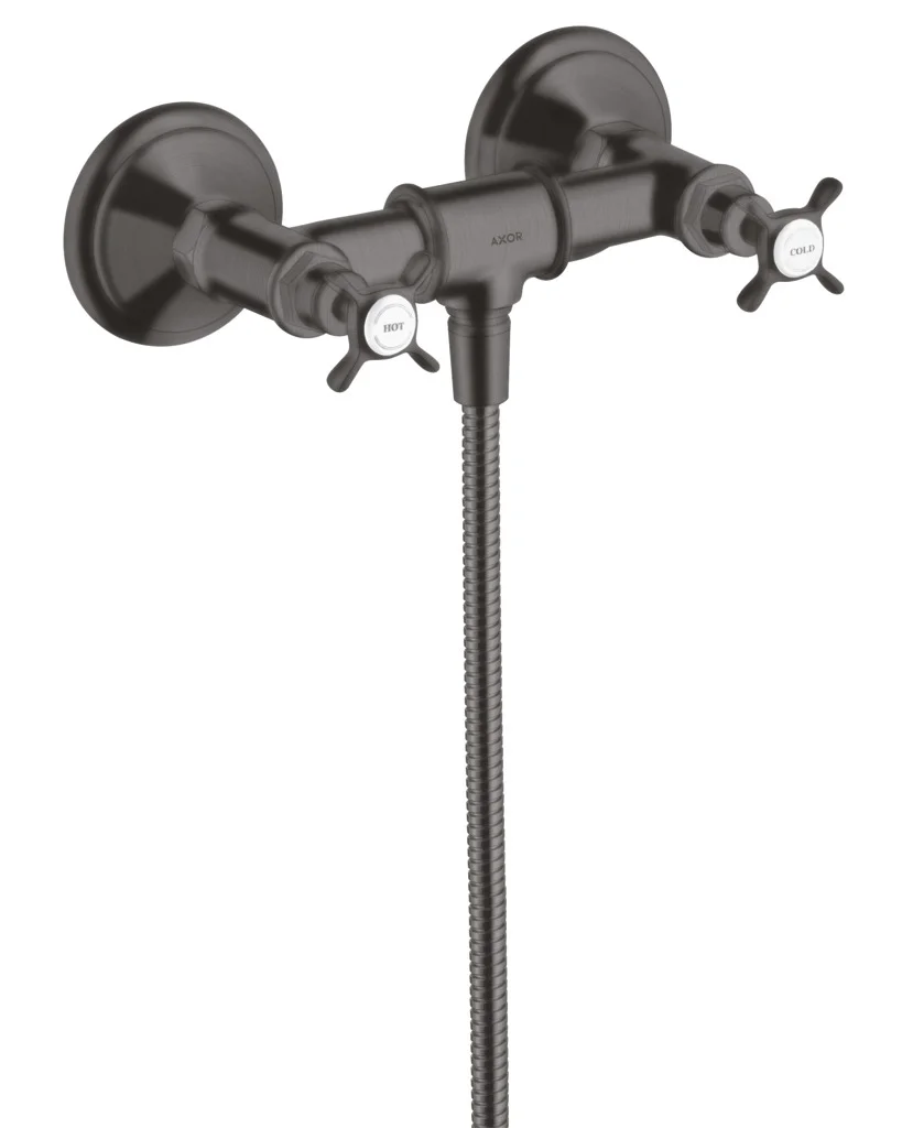 Hansgrohe AXOR Montreux 2-Griff Brausearmatur Aufputz, Brushed Black Chrome, Stichmaß 170 ± 32 mm, max. Durchfluss 11 l/min