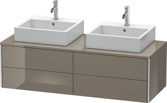 Duravit Waschtischunterschrank wandhängend „XSquare“ 140 × 40 × 54,8 cm Flannel Grey Hochglanz
