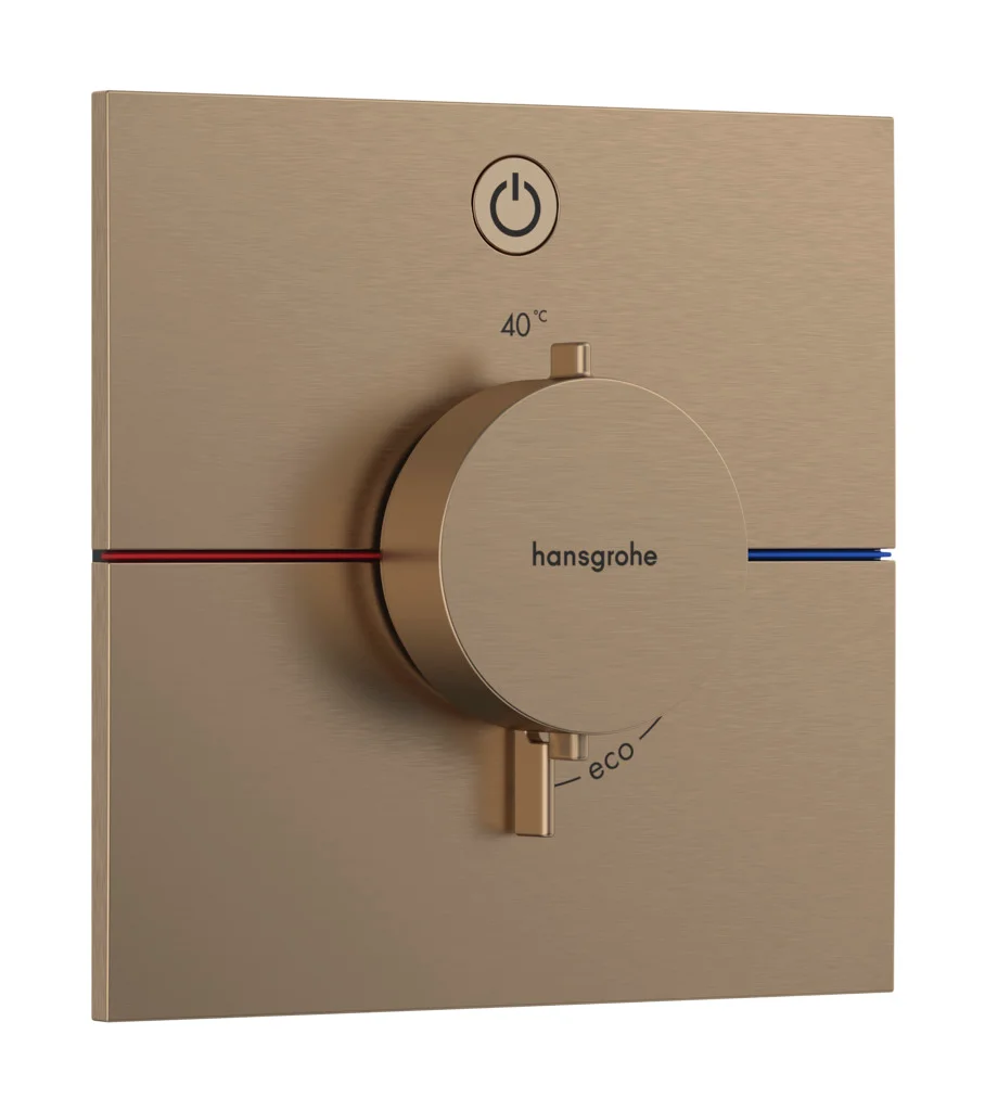 Hansgrohe ShowerSelect Comfort E Thermostat Unterputz, Brushed Bronze, 1 Verbraucher, flache Rosette, einfache Installation