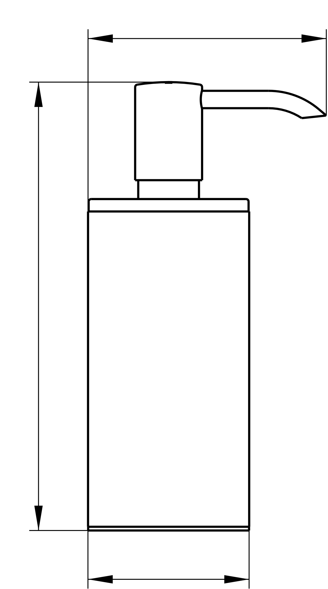 Plan 14952170100 Lotionspender Standmodell m. Pumpe u. Kunststoff-Einsatz silber-eloxiert