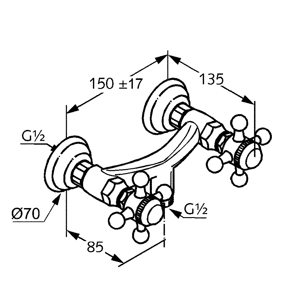 1926 Brausearmatur Wandmontage messing 1926 Brausearmatur Wandmontage messing