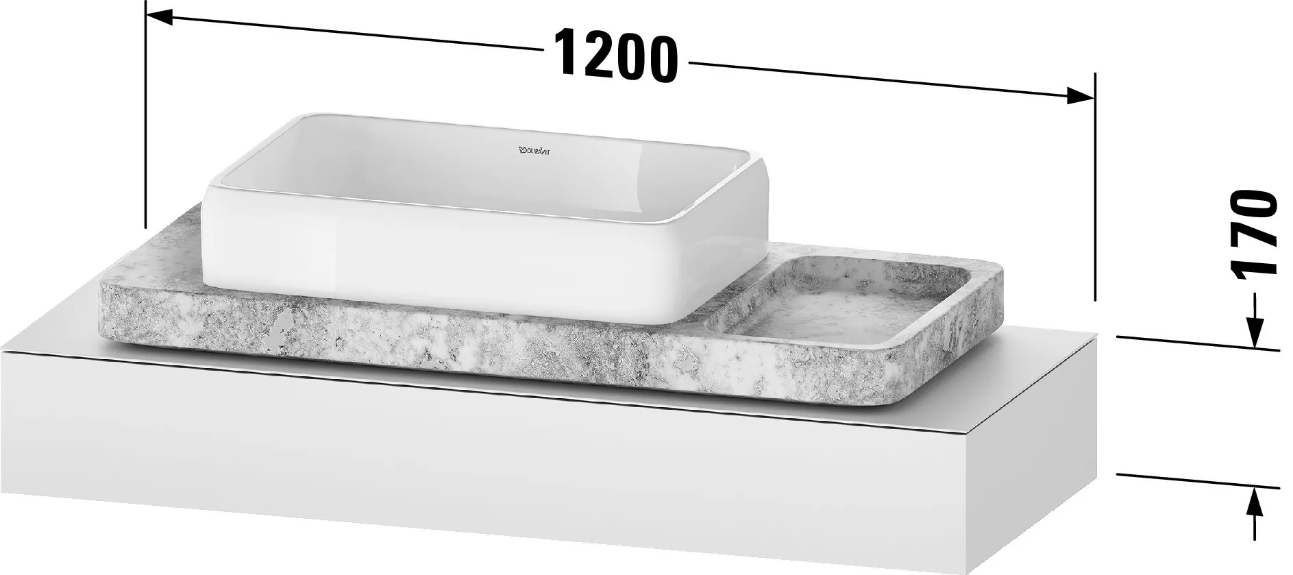 Duravit Konsole „Qatego“ in Basalt Matt Duravit Konsole „Qatego“ in Basalt Matt