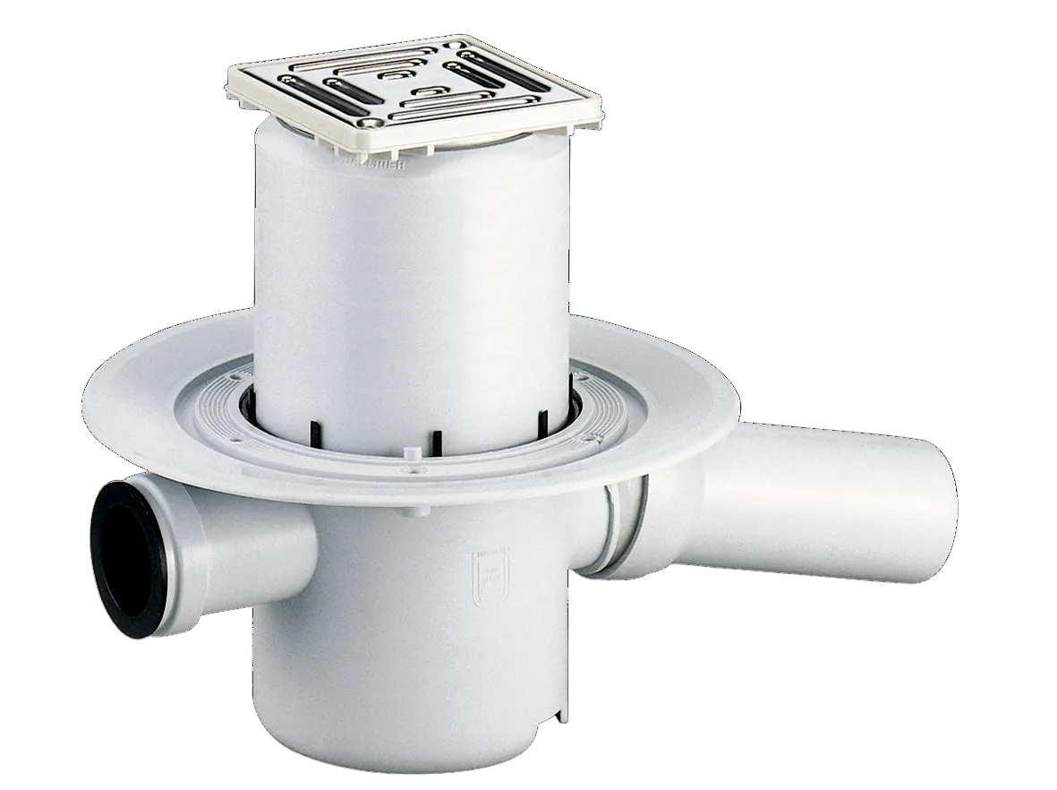 Bodenablauf 46 SE, Zulauf DN 40, DN 50, 100 x 100 mm Bodenablauf 46 SE, Zulauf DN 40, DN 50, 100 x 100 mm
