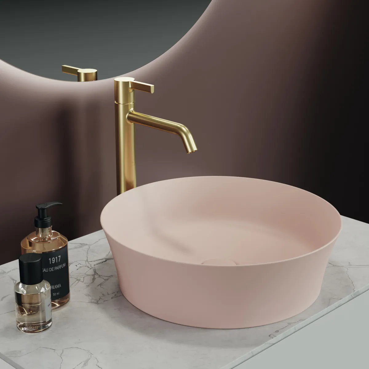 Waschtischarmatur Joy, mit verlängertem Sockel, ohne Ablaufgarnitur, Ausladung 170mm, Brushed Gold Waschtischarmatur Joy, mit verlängertem Sockel, ohne Ablaufgarnitur, Ausladung 170mm, Brushed Gold