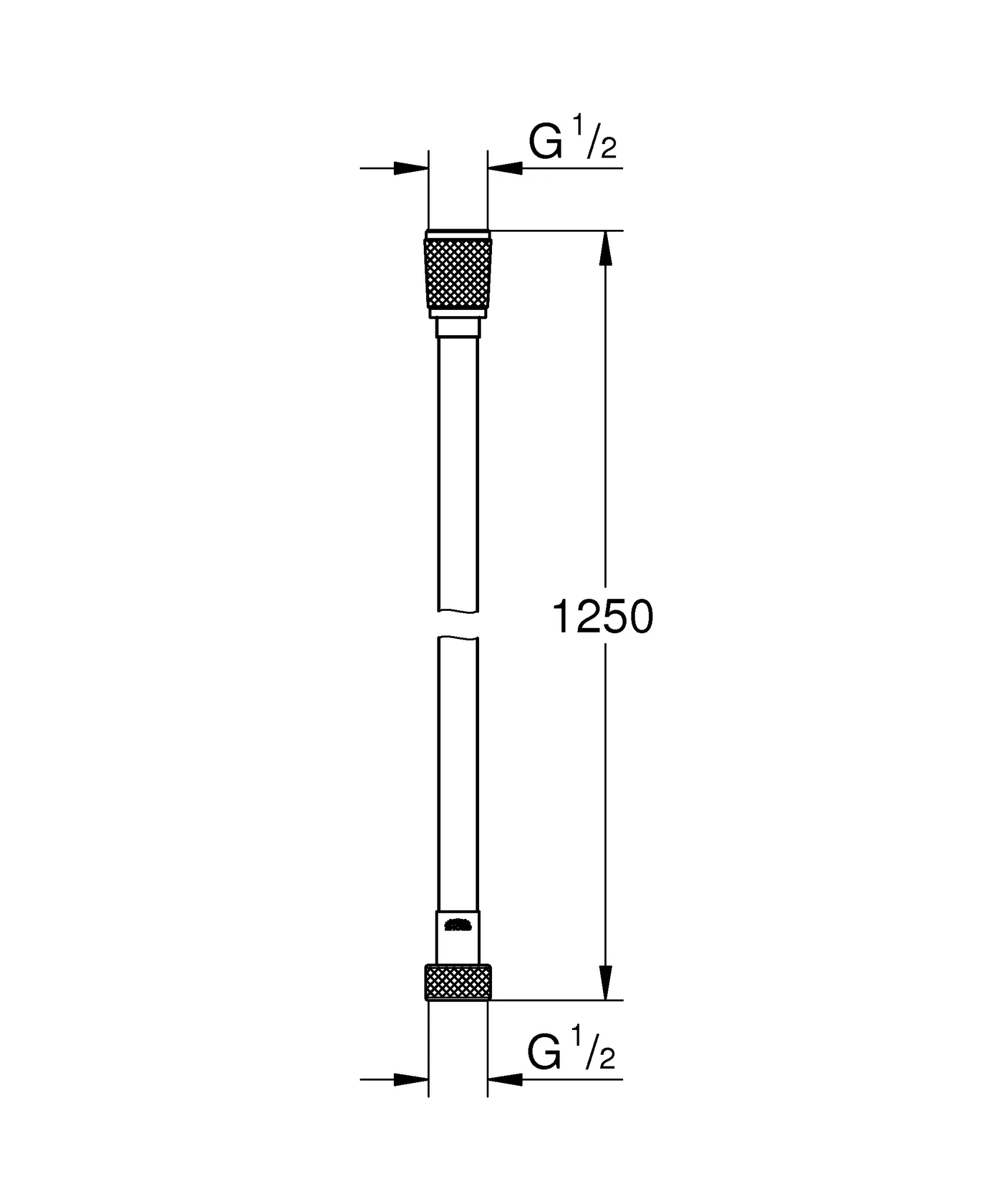 Brauseschlauch Silverflex Longlife 26335, 1250 mm, verstärkte Ausführung, chrom