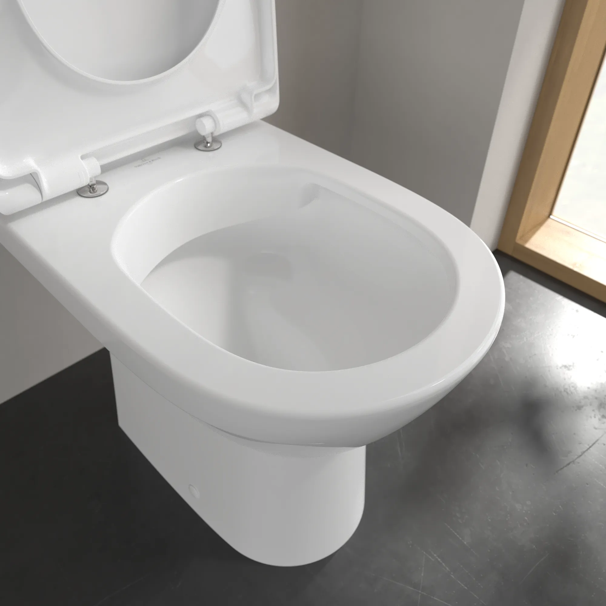 Tiefspül-WC Compact spülrandlos für Kombination O.novo 5689R0, 360 x 605 x 400 mm, Oval, bodenstehend, Abgang waagerecht, Weiß Alpin