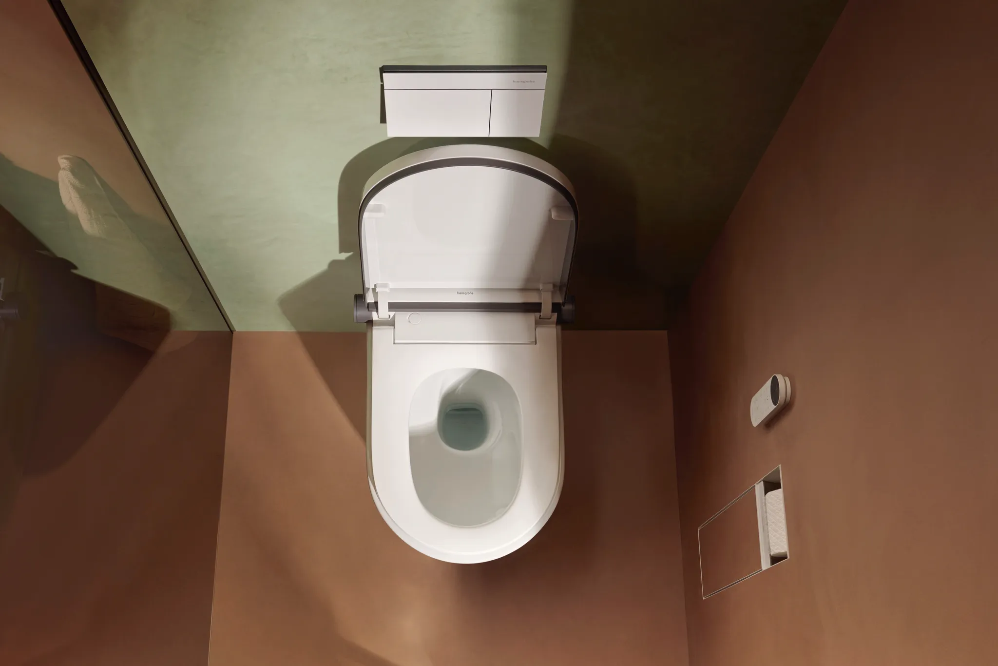 XtraStoris Rock Einbau Toilettenbürstenhalter mit Papierhalter und befliesbarer Tür Mattschwarz