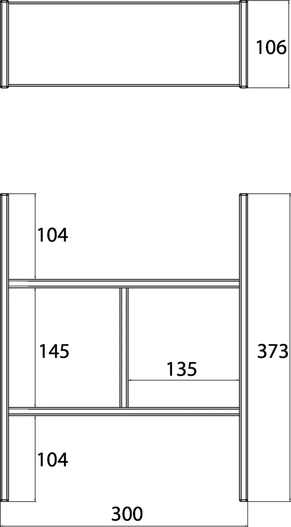 Ordnungssystem evo 373x106x300 mm, nussbaum