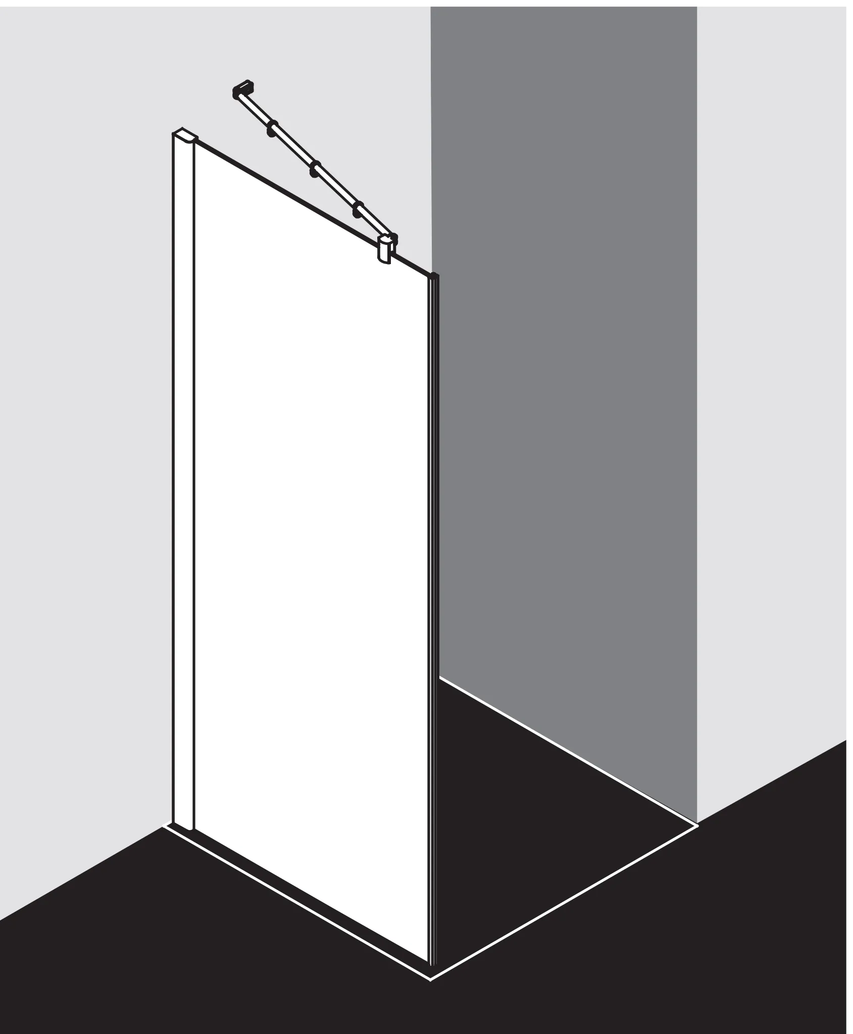 Kermi Seitenwand für Ecke „PASA XP“ Glas SR Opaco, Profile Silber Hochglanz, BV: 870 - 900 mm GAK: 855 - 885 mm WE: 880 - 910 mm H: 1850 mm Kermi Seitenwand für Ecke „PASA XP“ Glas SR Opaco, Profile Silber Hochglanz, BV: 870 - 900 mm GAK: 855 - 885 mm WE: 880 - 910 mm H: 1850 mm
