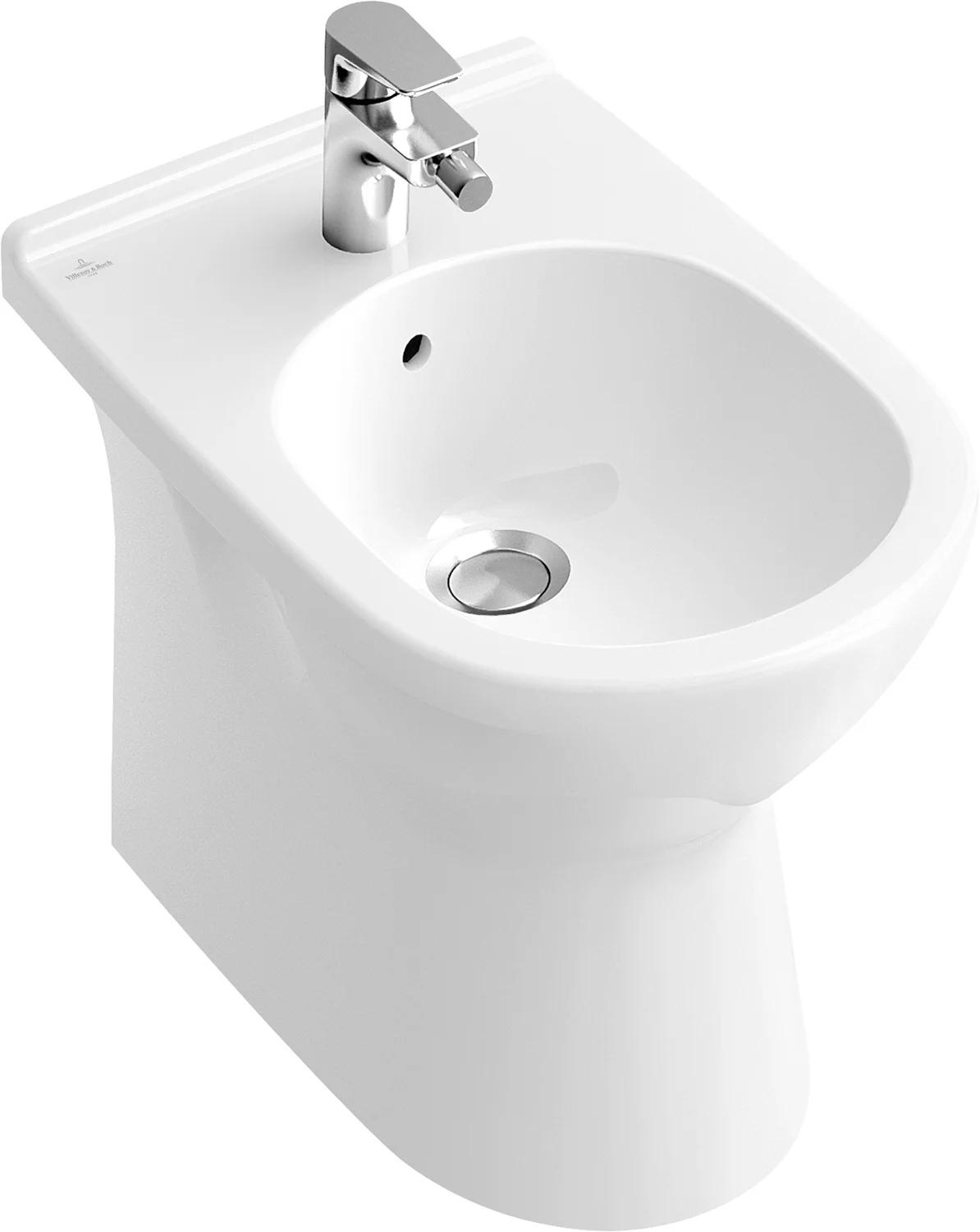 Villeroy & Boch O.novo Bidet bodenstehend Oval 570x360x400mm Weiß Alpin CeramicPlus