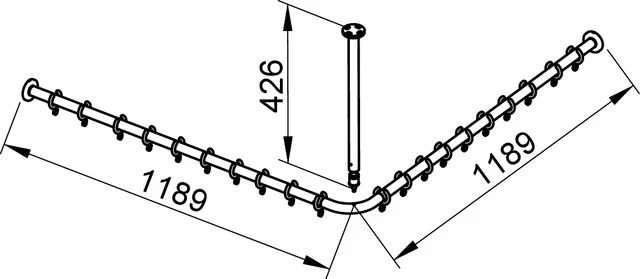 KEUCO PLAN Duschvorhangstangen-Set für Rechteck-Duschwannen silber-eloxiert, 1200x1200 mm KEUCO PLAN Duschvorhangstangen-Set für Rechteck-Duschwannen silber-eloxiert, 1200x1200 mm