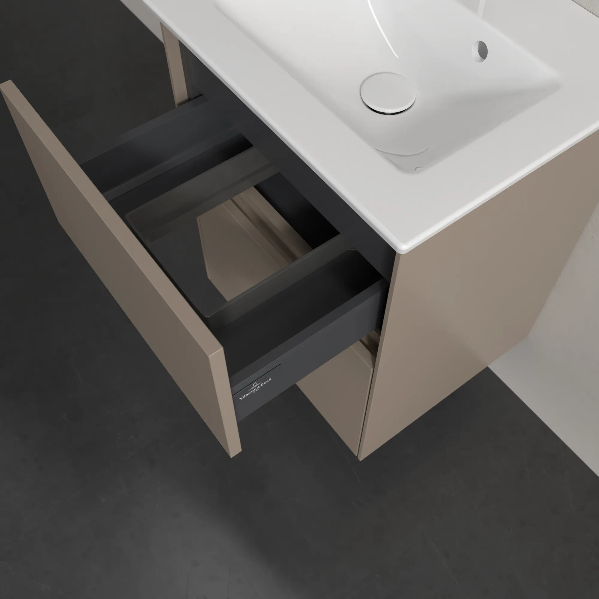 Villeroy & Boch Waschtischunterschrank „Collaro“ 472 × 610 × 404 mm Taupe, ohne Beleuchtung, für Becken mittig Villeroy & Boch Waschtischunterschrank „Collaro“ 472 × 610 × 404 mm Taupe, ohne Beleuchtung, für Becken mittig