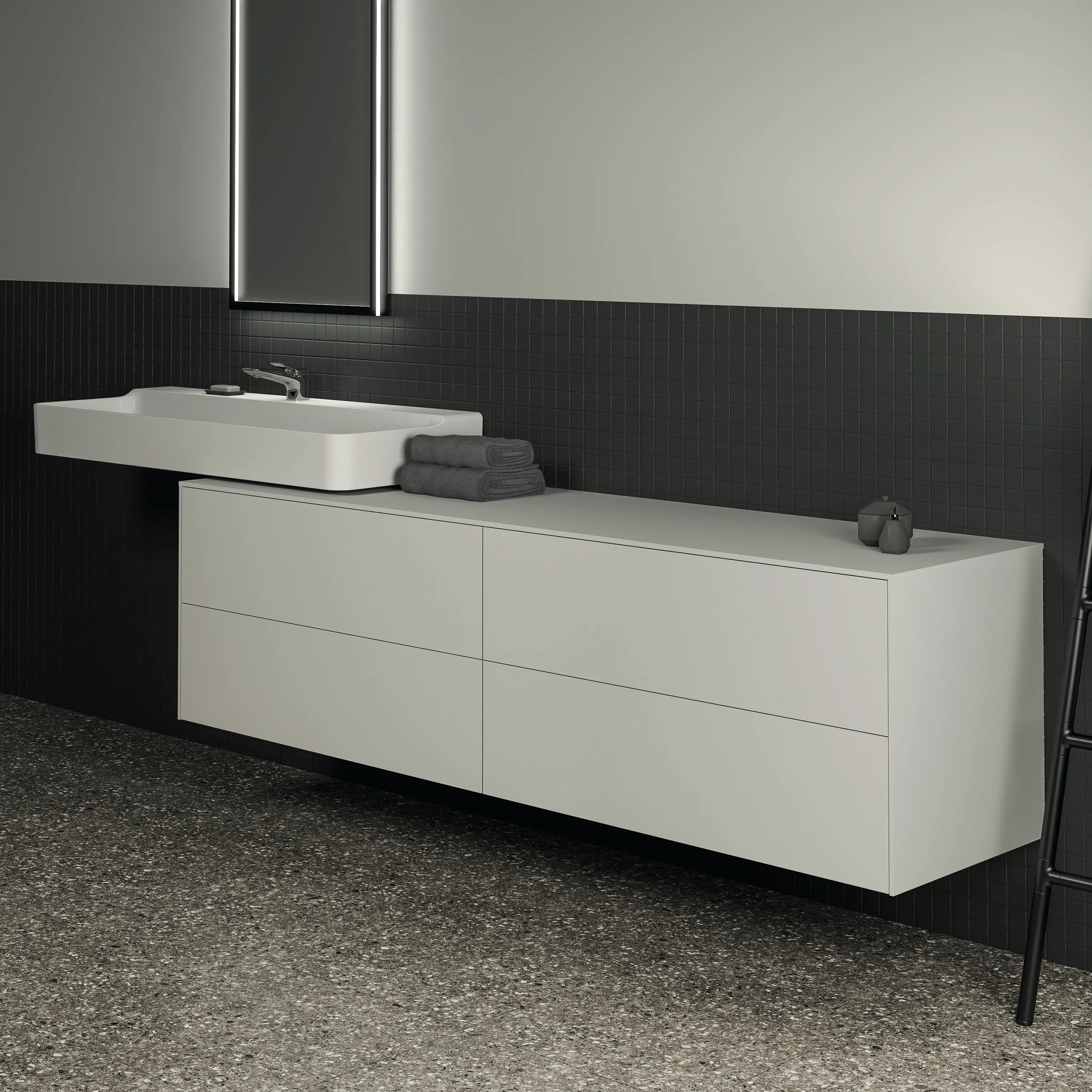 Ideal Standard Waschtischunterschrank „Conca“ 198,7 × 55 × 50,5 cm Weiß matt lackiert