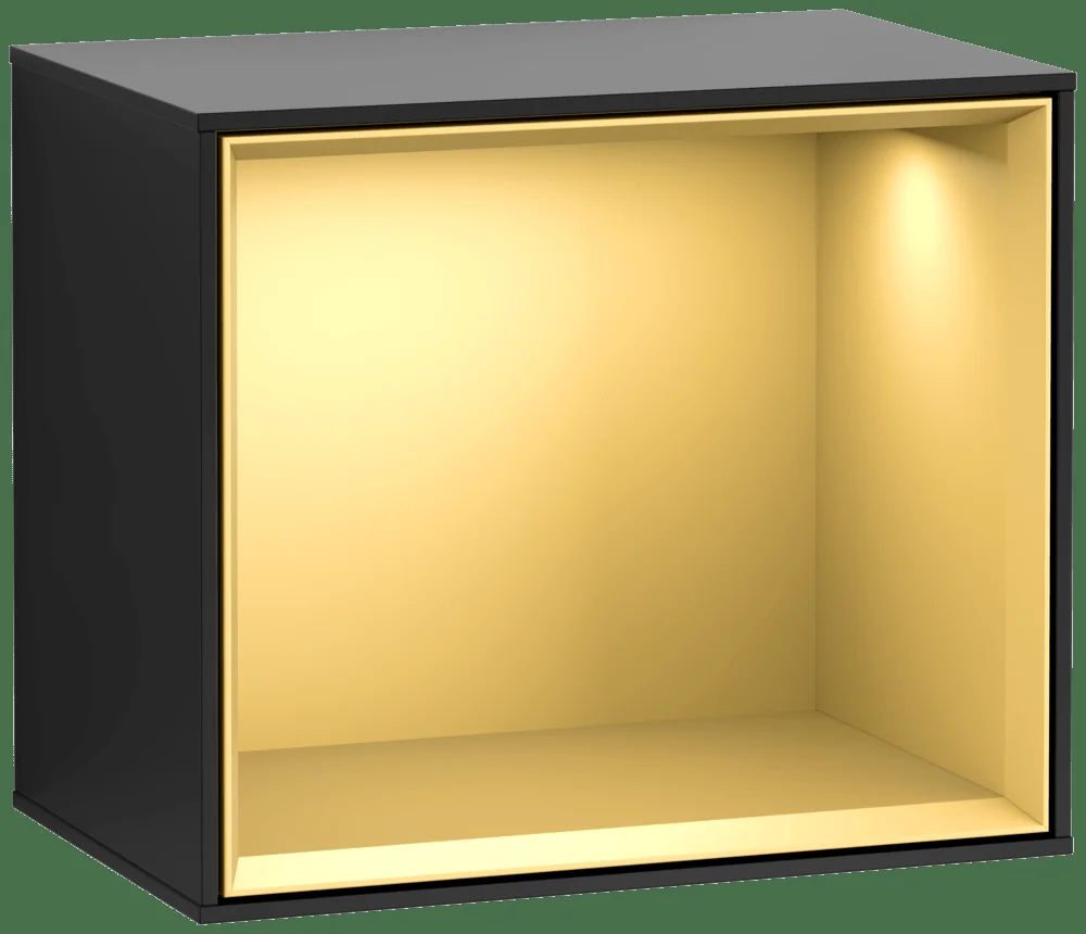 Villeroy & Boch Finion Regalmodul F58, 418 x 356 x 270 mm, mit Beleuchtung, Black Matt Lacquer / Gold Matt Lacquer Villeroy & Boch Finion Regalmodul F58, 418 x 356 x 270 mm, mit Beleuchtung, Black Matt Lacquer / Gold Matt Lacquer