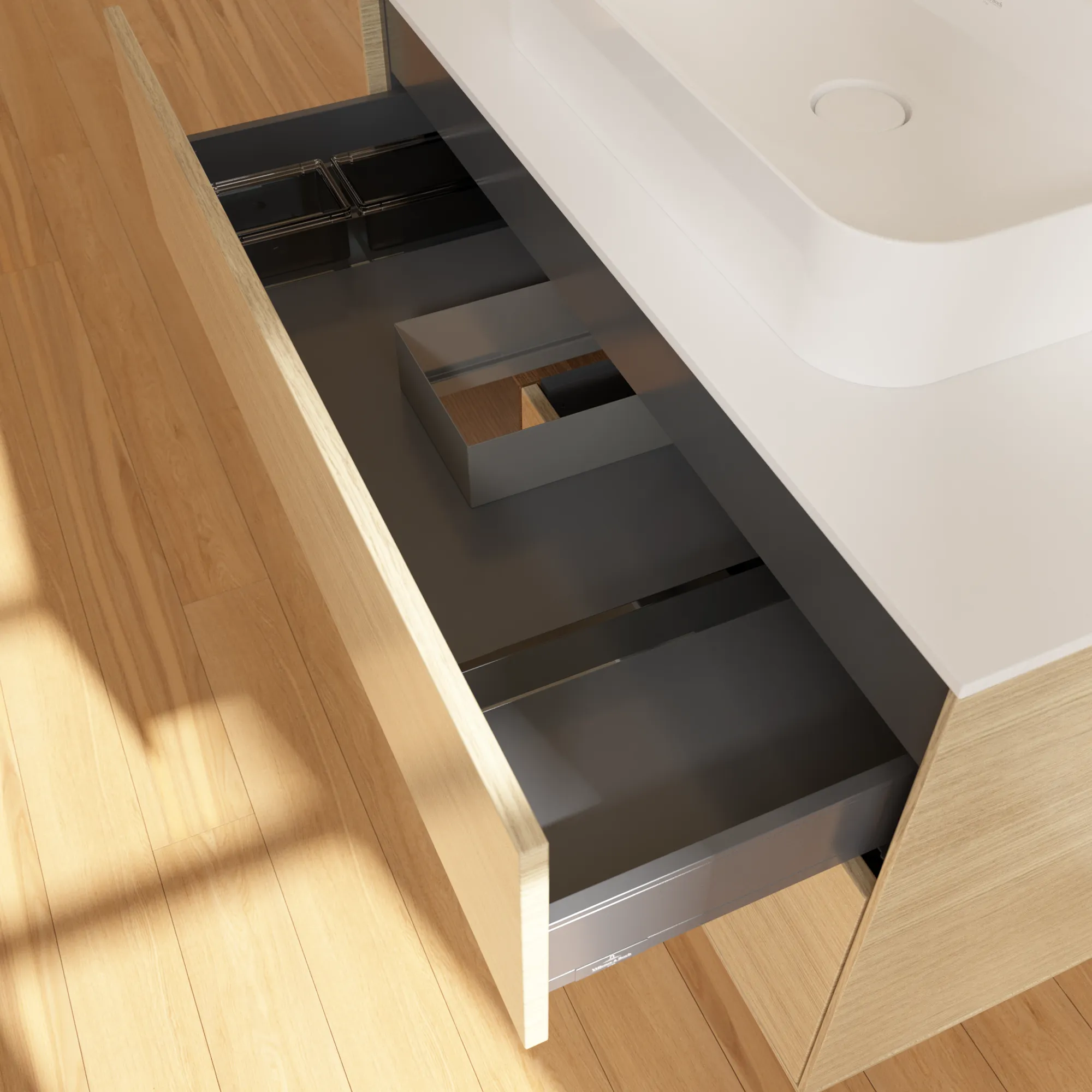 Villeroy & Boch Waschtischunterschrank „Finion“ für Schrankwaschtisch 1000 × 603 × 501 mm Oak Veneer, für Becken mittig