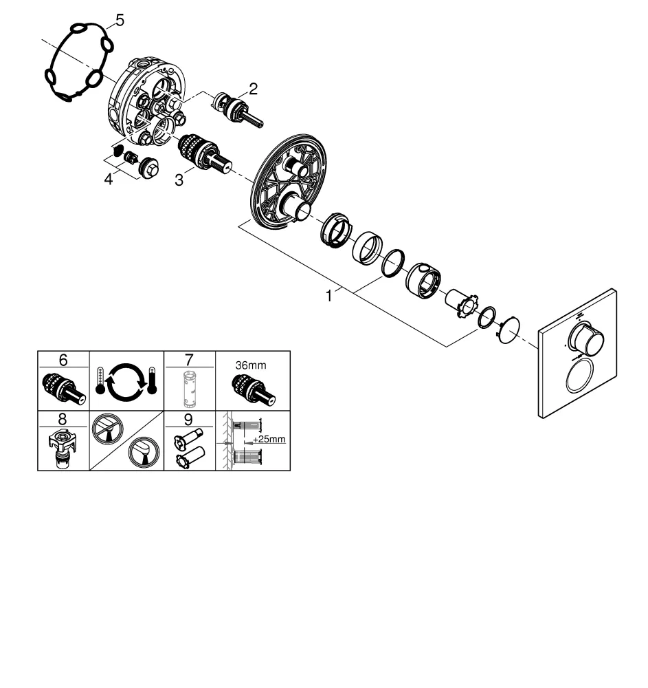 Grohe Allure Thermostat Unterputz 1 ASV FMS für Rapido SmartBox supersteel Grohe Allure Thermostat Unterputz 1 ASV FMS für Rapido SmartBox supersteel