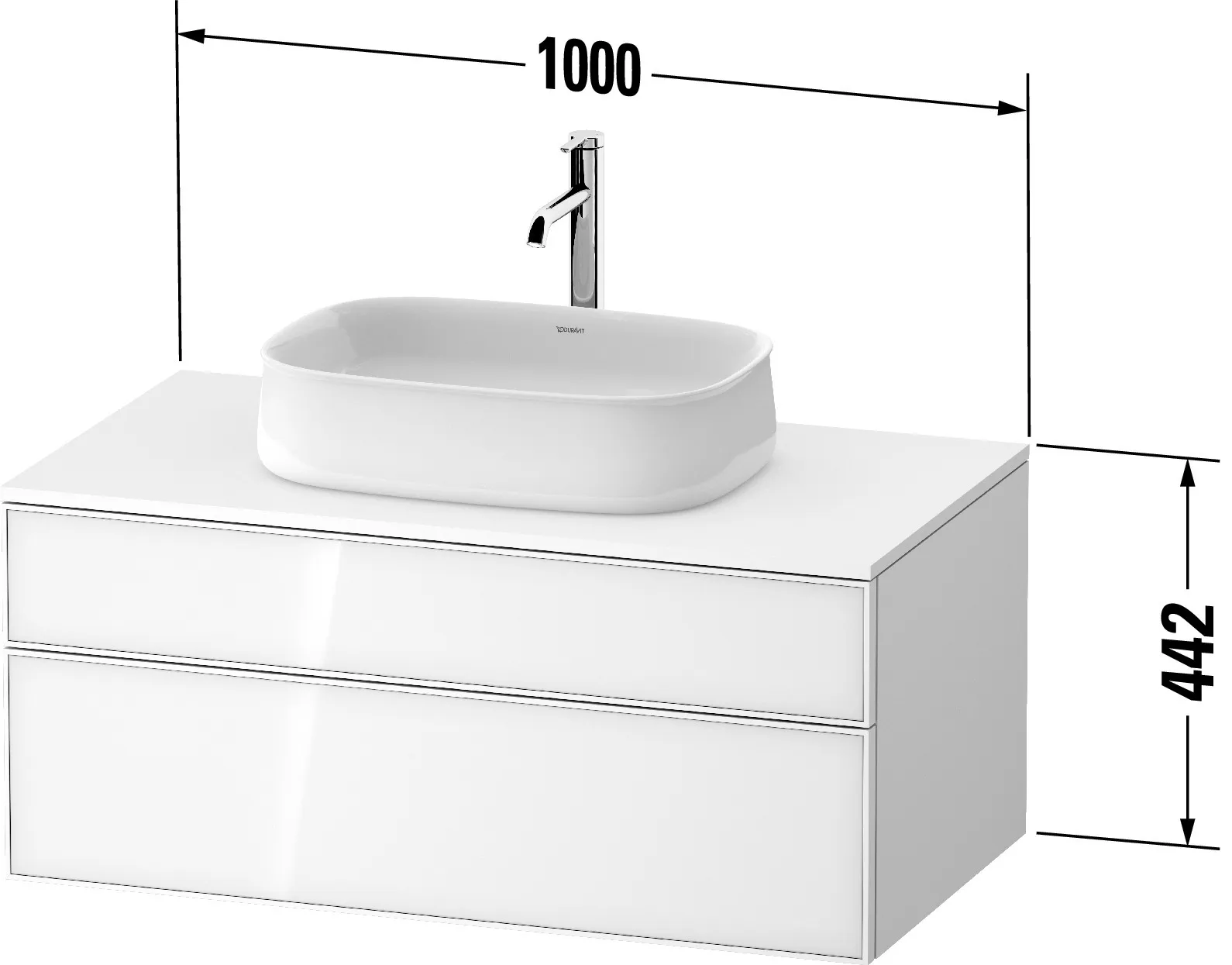 Duravit Waschtischunterschrank wandhängend „Zencha“ 100 × 44,2 × 55 cm Duravit Waschtischunterschrank wandhängend „Zencha“ 100 × 44,2 × 55 cm