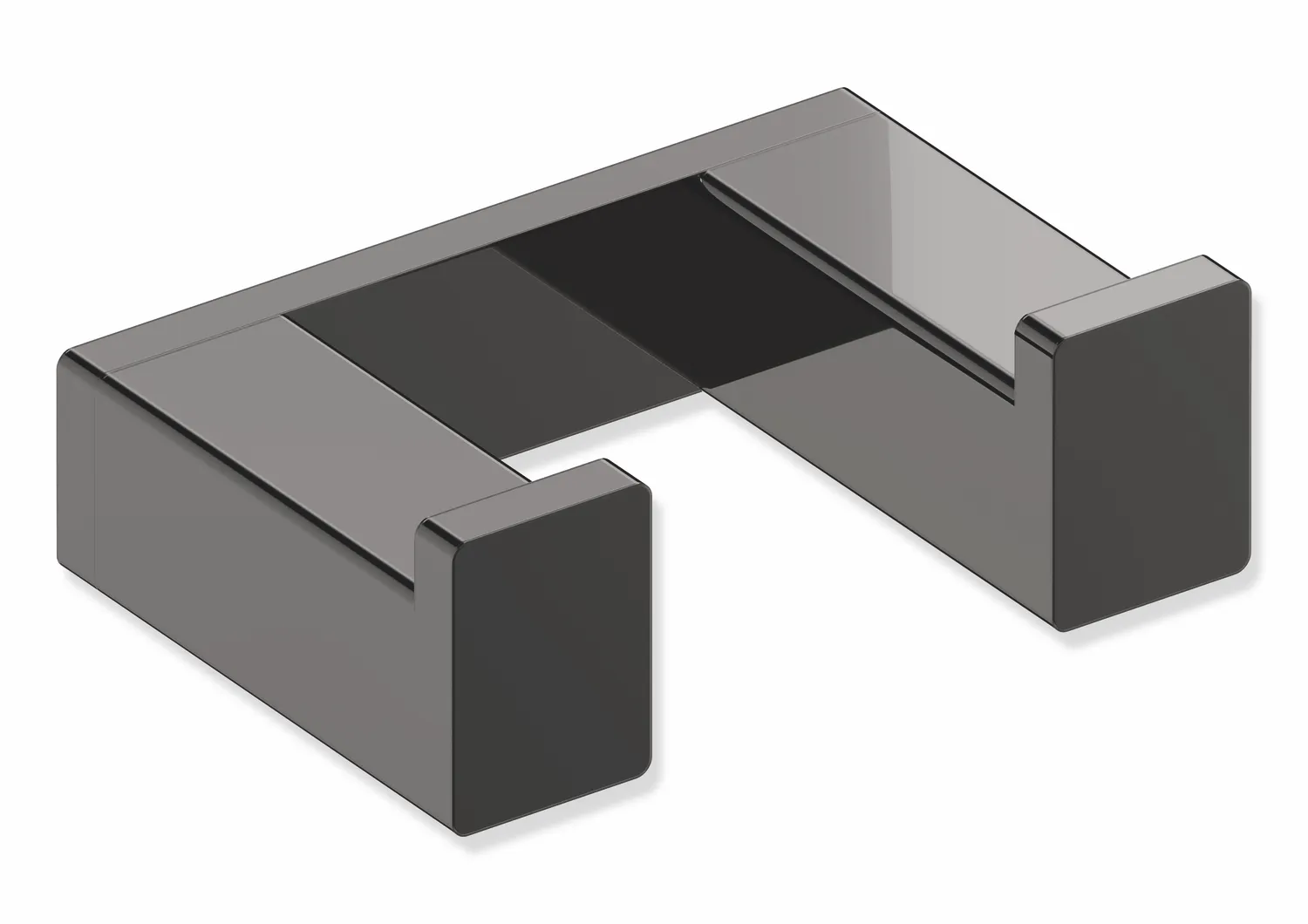HEWI Doppelhaken System 900Q PG60 Edelstahl PVD, Breite 60 mm, Tiefe 42 mm, Schwarzchrom glänzend