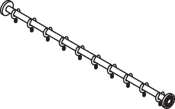 VH-Stange, d:25, L:1000, 10 Ringe, pulverbeschichtet weiß tiefmatt