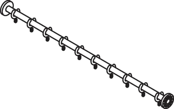 VH-Stange, d:25, L:1000, 10 Ringe, pulverbeschichtet weiß tiefmatt VH-Stange, d:25, L:1000, 10 Ringe, pulverbeschichtet weiß tiefmatt