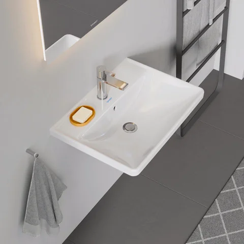 Wandwaschtisch „D-Neo“, mit Überlauf, Hahnlochposition mittig Wandwaschtisch „D-Neo“, mit Überlauf, Hahnlochposition mittig