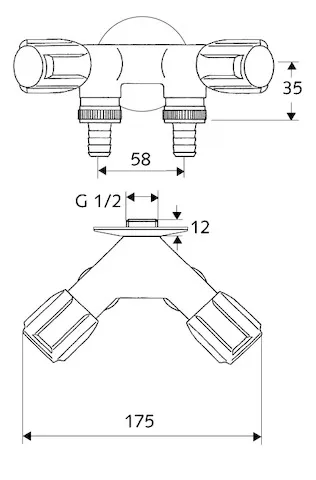 NA-Doppelventil COMFORT, 2 RFV, DN 15 G 1/2 AG, 2 Schlauchverschraubungen Ø 14,5 mm (DN 20 G 3/4 AG), chrom NA-Doppelventil COMFORT, 2 RFV, DN 15 G 1/2 AG, 2 Schlauchverschraubungen Ø 14,5 mm (DN 20 G 3/4 AG), chrom