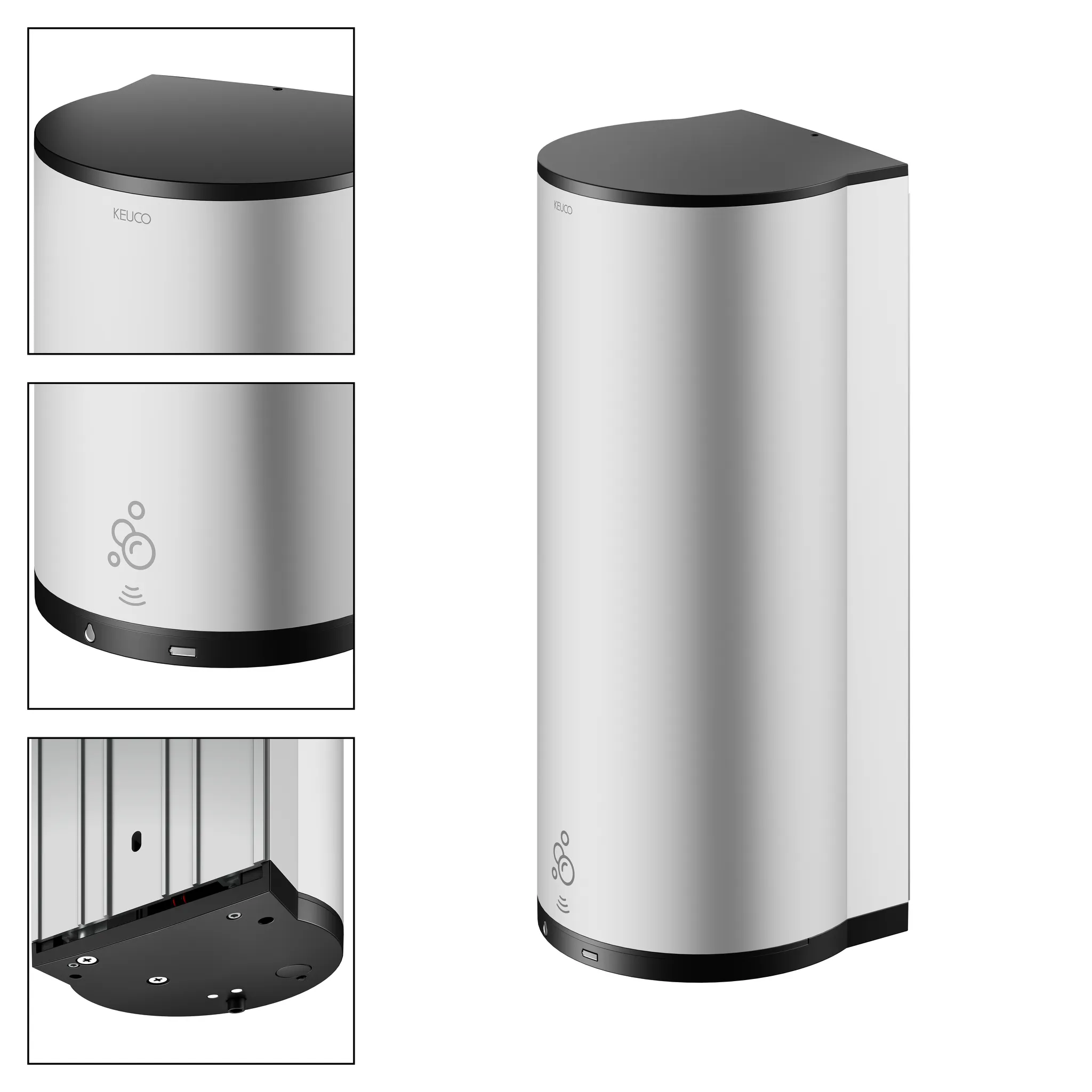 Plan Schaumlotionspender elektronisch / Wandmodell silber-eloxiert Plan Schaumlotionspender elektronisch / Wandmodell silber-eloxiert