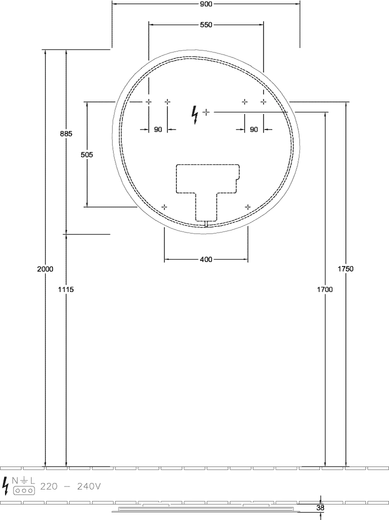 Villeroy & Boch Spiegel „Antao“ 900 × 885 mm Villeroy & Boch Spiegel „Antao“ 900 × 885 mm
