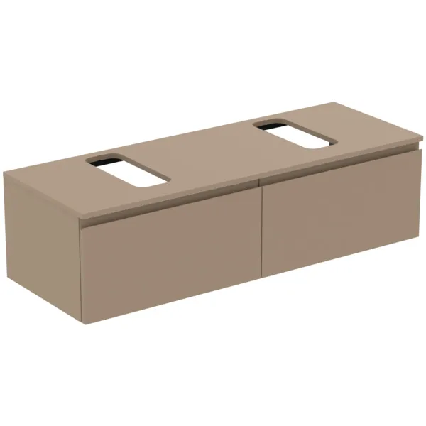 Ideal Standard Waschtischunterschrank Finesse, links/rechts, 1402x505x378mm, 2 Auszüge, Greige matt Ideal Standard Waschtischunterschrank Finesse, links/rechts, 1402x505x378mm, 2 Auszüge, Greige matt