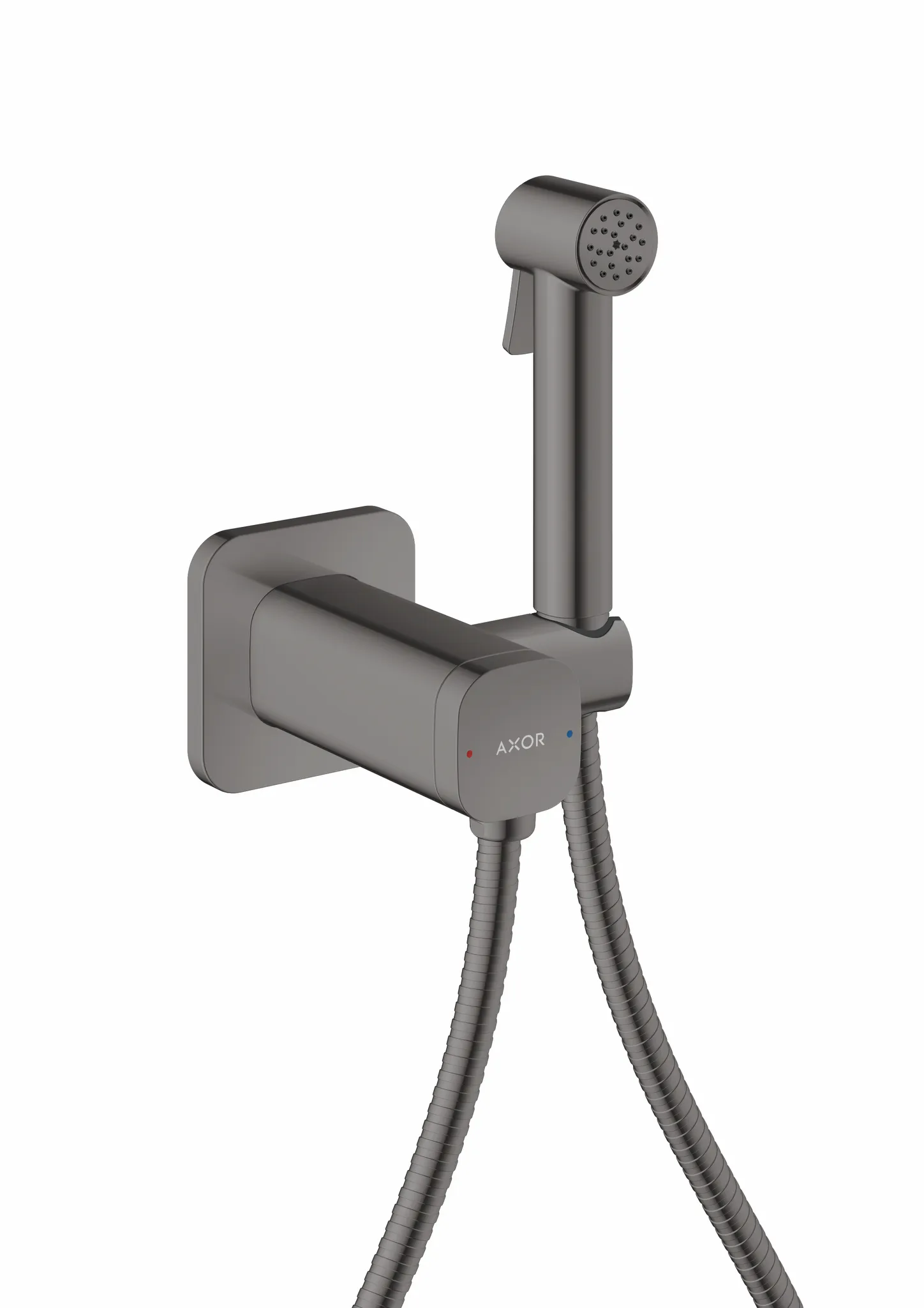 Hansgrohe AXOR Bidette Showers Handbrause 1-Jet softsquare Mischwasser Polished Black Chrome, Brauseschlauch 1.250 mm, 4,4 l/min Durchfluss Hansgrohe AXOR Bidette Showers Handbrause 1-Jet softsquare Mischwasser Polished Black Chrome, Brauseschlauch 1.250 mm, 4,4 l/min Durchfluss