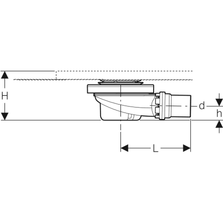 Duschwannenablauf mit Geruchsverschlusshalterung, für Setaplano Duschfläche, Sperrwasserhöhe 50 mm