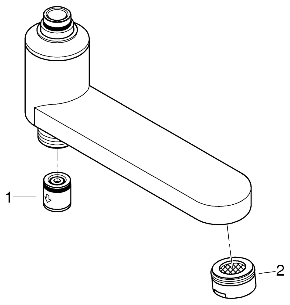 Grohe Schwenkauslauf 13450, integrierte Umstellung, chrom Grohe Schwenkauslauf 13450, integrierte Umstellung, chrom