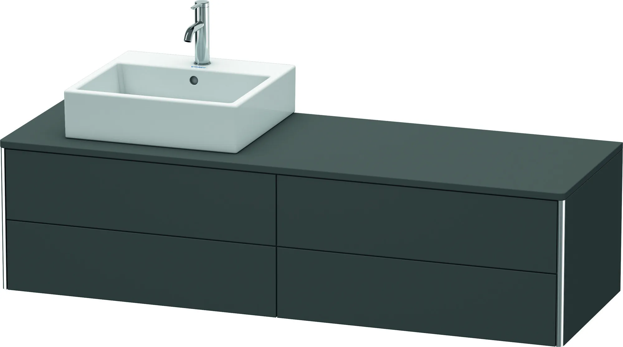 Duravit Waschtischunterschrank wandhängend „XSquare“ 160 × 40 × 54,8 cm Graphit Matt Duravit Waschtischunterschrank wandhängend „XSquare“ 160 × 40 × 54,8 cm Graphit Matt