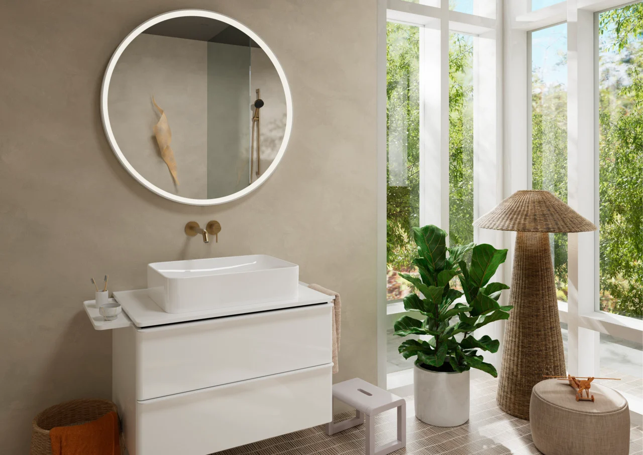 Hansgrohe Aufsatzwaschtisch Xuniva S, weiß, 400x400 mm, glänzend, ohne Hahnloch und Überlauf