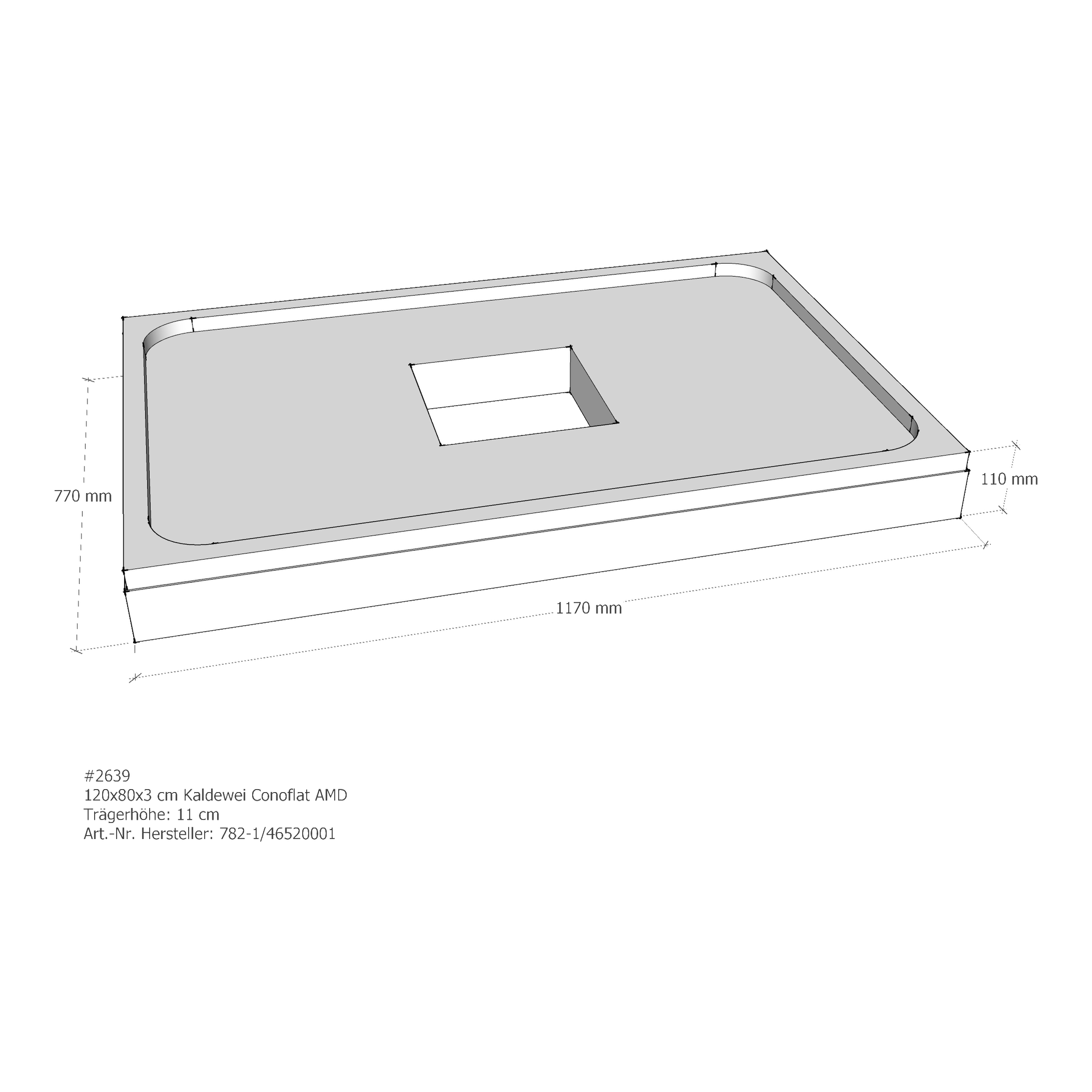 Duschwannenträger für Kaldewei Conoflat 120 × 80 × 2,3 cm Breite: 80 cm / Länge: 120 cm Duschwannenträger für Kaldewei Conoflat 120 × 80 × 2,3 cm Breite: 80 cm / Länge: 120 cm