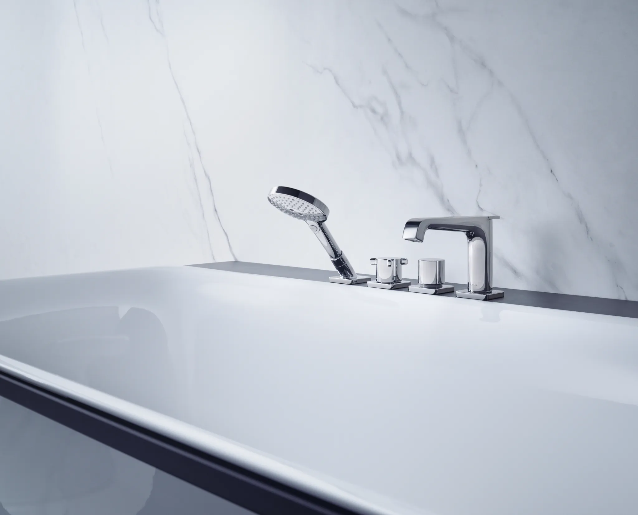 4-Loch Wannenarmatur Axor Citterio E chrom Wannenrand mit Thermostat 4-Loch Wannenarmatur Axor Citterio E chrom Wannenrand mit Thermostat