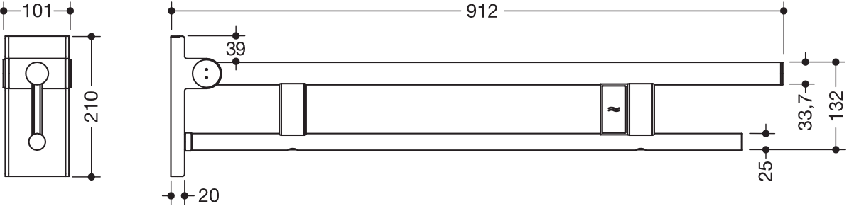 HEWI Stützklappgriff „System 900“