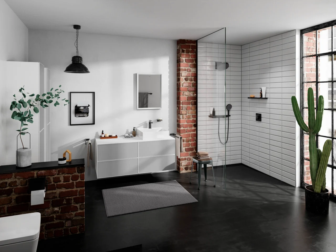 Hansgrohe Xarita E Spiegel mit LED-Beleuchtung, Mattweiß, 500x700x50 mm