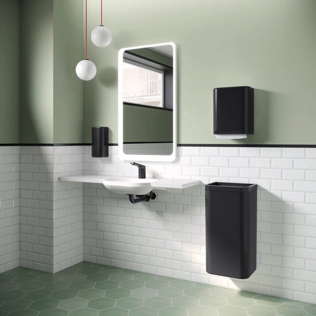 SENSORIC Elektronischer Seifenspender, Polyamid in Farbe 90, Füllmenge 500 ml, Breite 134 mm, Höhe 278 mm, Tiefe 106 mm, in Farbe 90 (Tiefschwarz) SENSORIC Elektronischer Seifenspender, Polyamid in Farbe 90, Füllmenge 500 ml, Breite 134 mm, Höhe 278 mm, Tiefe 106 mm, in Farbe 90 (Tiefschwarz)