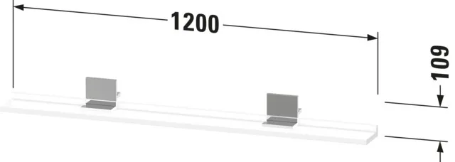 Duravit Ablage „Sivida“ in Befestigung sichtbar 120 × 3,5 × 11,5 cm