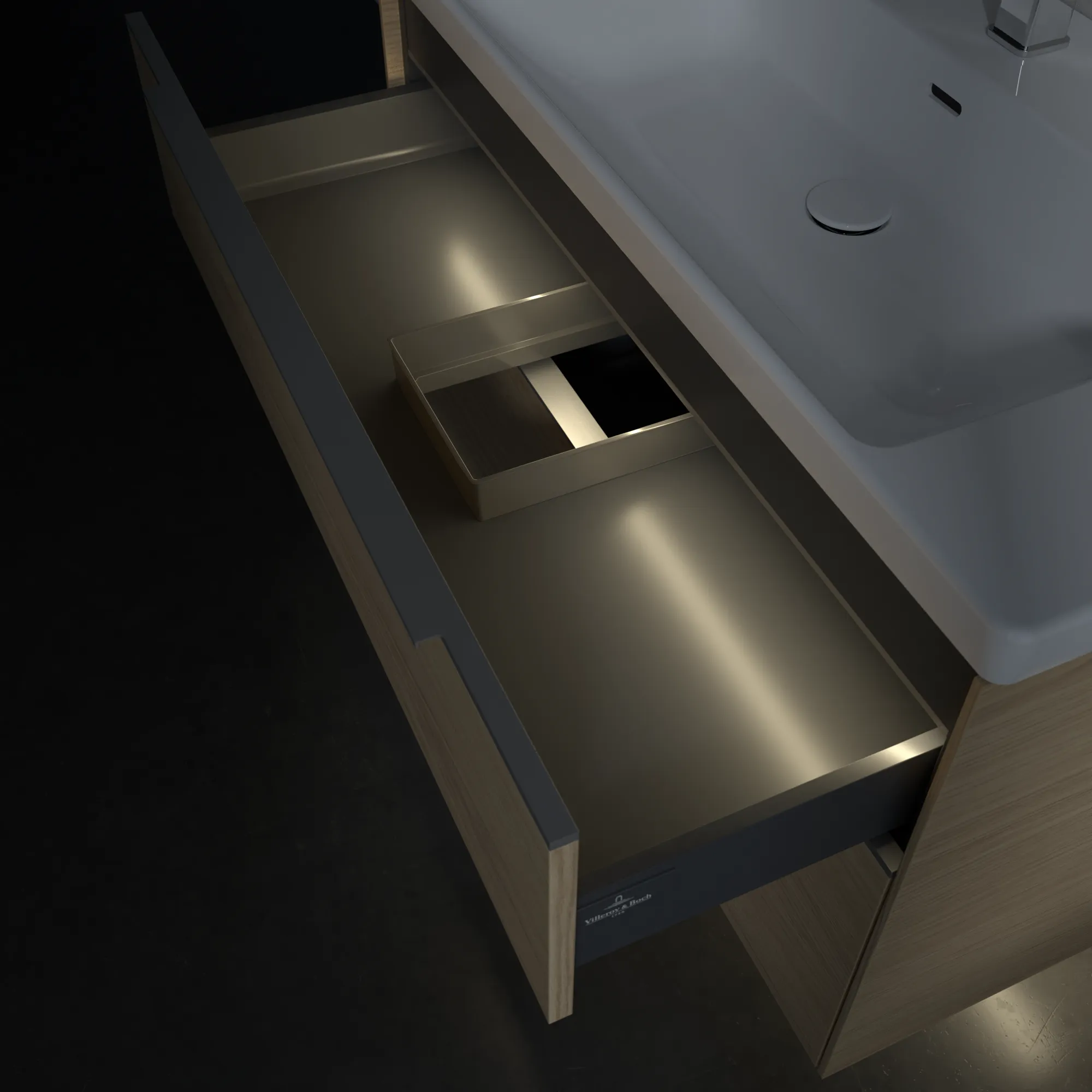 Villeroy & Boch Waschtischunterschrank „Subway 3.0“ für Schrankwaschtisch 973 × 576 × 478 mm Nordic Oak, für Becken mittig